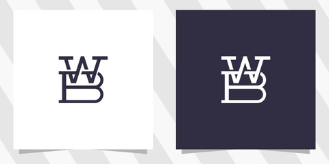 letter wb bw logo design