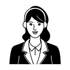 Professional woman wearing a suit and headphones business