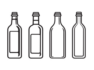 Elegant bottle illustrations for packaging in vector design