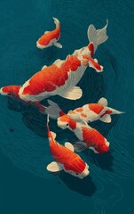 Minimalistic Poster Design for an Upcoming Koi Fish Film Event – Elegant and Modern Concept Featuring Japanese Aesthetic, Tranquil Water, and Stylized Fish Illustration