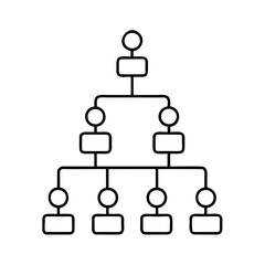 Organizational chart diagram with connected shapes