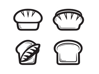 Freshly baked bread icons in charming vector format