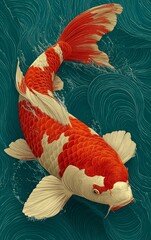 Minimalistic Poster Design for an Upcoming Koi Fish Film Event – Elegant and Modern Concept Featuring Japanese Aesthetic, Tranquil Water, and Stylized Fish Illustration