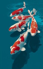 Minimalistic Poster Design for an Upcoming Koi Fish Film Event – Elegant and Modern Concept Featuring Japanese Aesthetic, Tranquil Water, and Stylized Fish Illustration