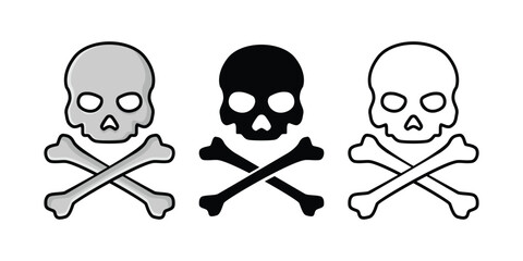 collection of human skull icons with crossbones