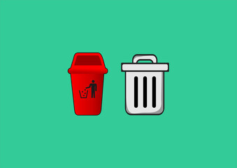 illustration of a trash can