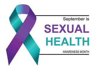 September is Sexual Health Awareness Month. Sexual Health awareness month. Realistic Ribbon. Template for web banner, card, prints, social media, poster, flyer, background design, various media format
