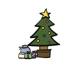 Christmas tree and presents