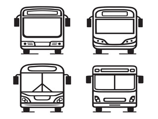 Elegant bus illustrations in clean vector format