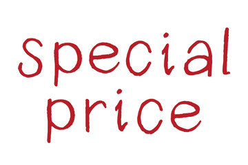 Special price lettering Handwritten word Modern brush calligraphy Template for marketing ad, print, web, banner, poster, flyer Ink illustration