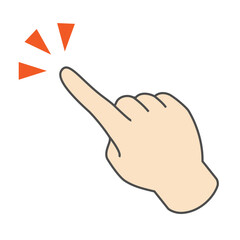 指をさす右手のイラスト素材