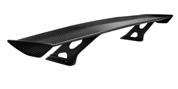 Carbon fiber racing wing, angled, aerodynamic