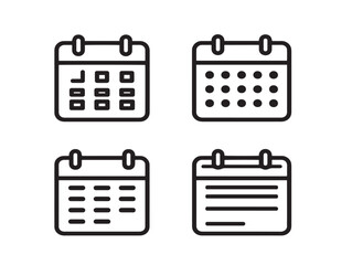 Minimalist calendar day icons in elegant style