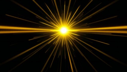 Bright golden starburst explosion with radial light rays
