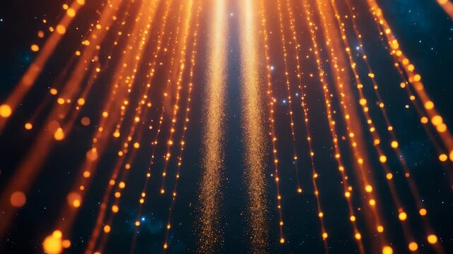 Descending Arc Reveals Orange Light Strands And Luminous Plume