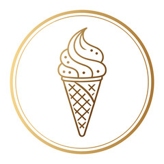 Modern Ice Cream Logo Design – Minimalist Vector Badge for Dessert Shops & Cafés Ice cream logo clipart set. Colorful cone ice cream icon clip art in pictogram style vector illustration color pastel	