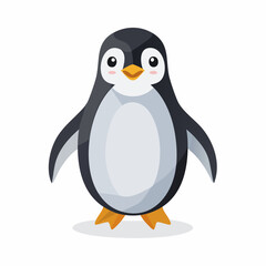 Naklejka premium Adorable Cartoon Penguin Character Standing Isolated on White Background Illustration