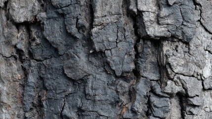 Detailed close-up of tree bark highlights its rugged texture and unique patterns, capturing the natural beauty of the wood. The complexities reveal the age and character of the tree.
