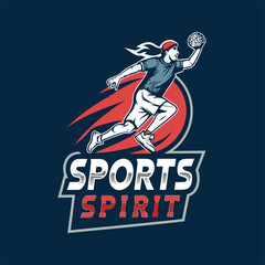 Football T-Shirt Design with Icon and Logo Elements – Sports Graphic for Apparel, Team Merchandise, Uniforms, Fanwear, Vintage Style, Editable Vector Art for Print and Web Use

