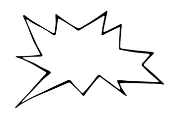 Hand drawn speech bubble Blank empty message box Textbox frame for banners, price tags, stickers, design