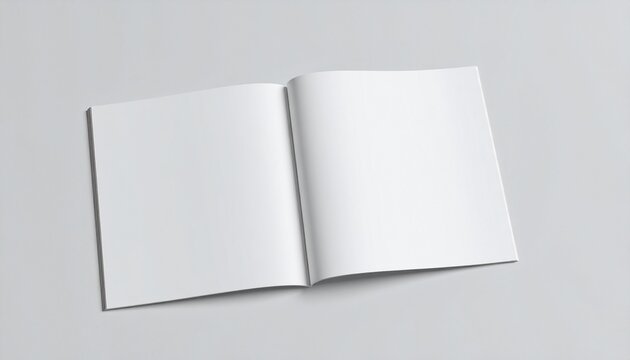 Pristine Open Square Magazine Mockup with Blank Pages and Soft Shadows.