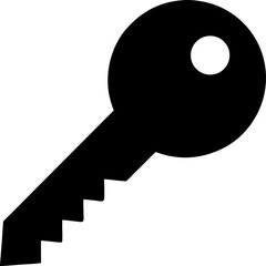 Minimalist Skeleton Key Silhouette