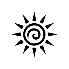 A clean, circular one-line sun icon that conveys warmth, energy, and clarity.