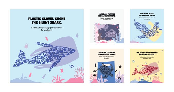 Plastic Chokes Wildlife &ndash; Sharks, Birds, Turtles, and Crabs Trapped in Human Waste