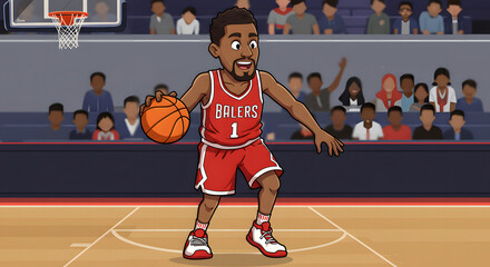Fototapeta premium basketball player with ball