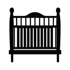 flat-vector-icon-of-a-classic-wooden-baby-crib-wit.eps