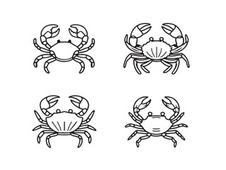 Clean crab icon in minimal vector art © Mitu321