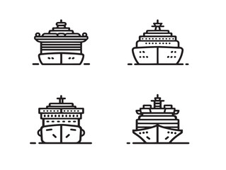 Elegant ocean liner vector symbols cleanly designed