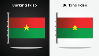 Beautiful and cool vector design image of Burkina Faso Flag Design and their country names with black and white background for design purposes