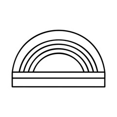 Fototapeta premium Curved lines forming a rainbow shape stripe