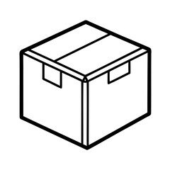 Simple cardboard box outline package shipping