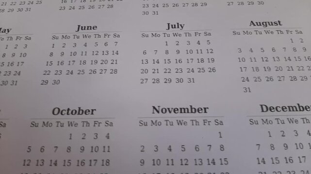 calendar month 2025 q4 months 2025 