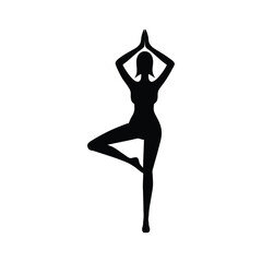 Standing Balance Yoga Pose Silhouette Woman Focus Strength Wellness Training