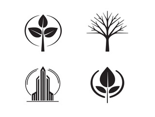 Minimal ecological concept icons in flat vector format