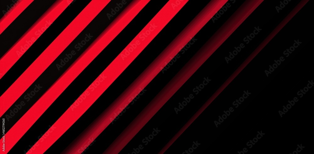 Poster red diagonal light beams against a black background create a sleek and dynamic abstract design.