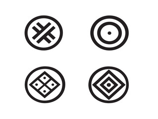 Obraz premium Emblem symbol icon set in modern line art