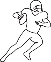 American football player continuous line drawing silhouette vector illustration