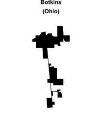 Botkins (Ohio) blank outline map