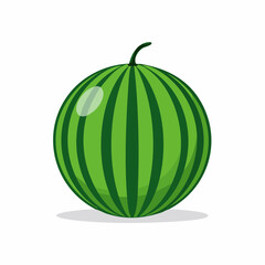 Vibrant watermelon illustration showcasing round shape and refreshing nature, perfect for summer