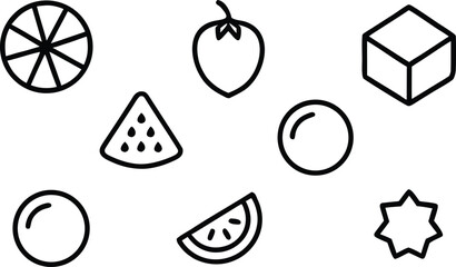 set of vector fruit icons