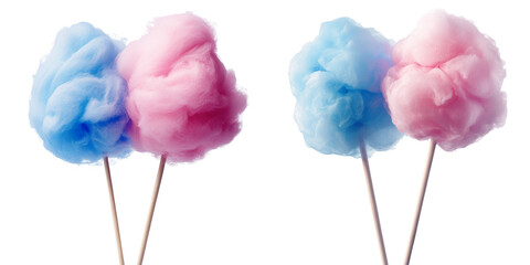  Set of a cotton candy, isolated on transparent background.