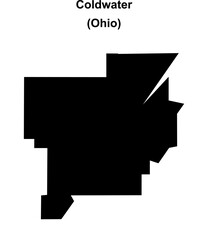 Coldwater (Ohio) blank outline map