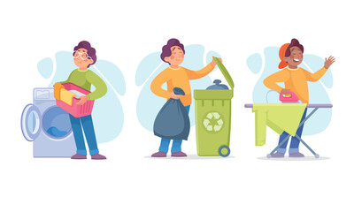 Daily Household Chores and Tasks Laundry, Recycling, Ironing, and Tidying Up Regularly