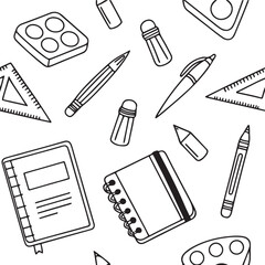 Silhouette of Family Walking to School with Backpacks – Children and Parents Educational Concept Vector

