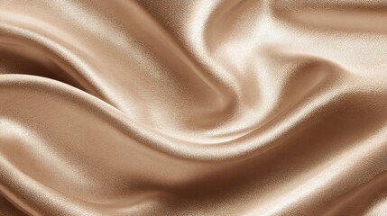 A luxurious golden satin fabric lies smoothly, displaying a soft sheen and gentle curves as it captures light. The elegant texture invites touch and admiration.