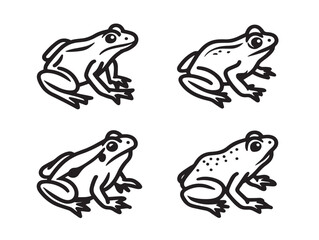 Charming frog character symbol in outlined vector format